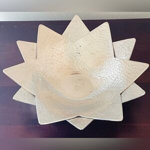 Ten Thousand Villages Star Bright Bowls Handcrafted Hammered Metal Star Shape